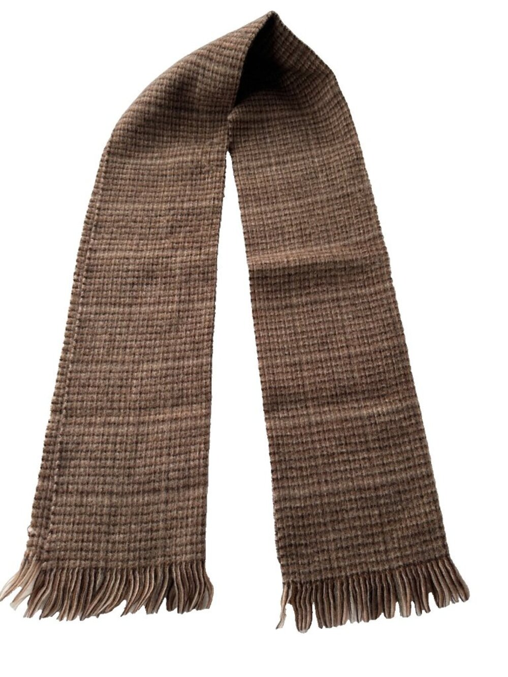 Totes 100% Lambswool Brown Fringe Rectangle Scarf Timeless Old Money